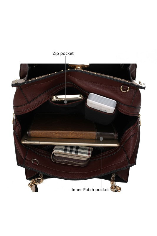"Aubrey" Satchel Handbag Crossover by Mia k