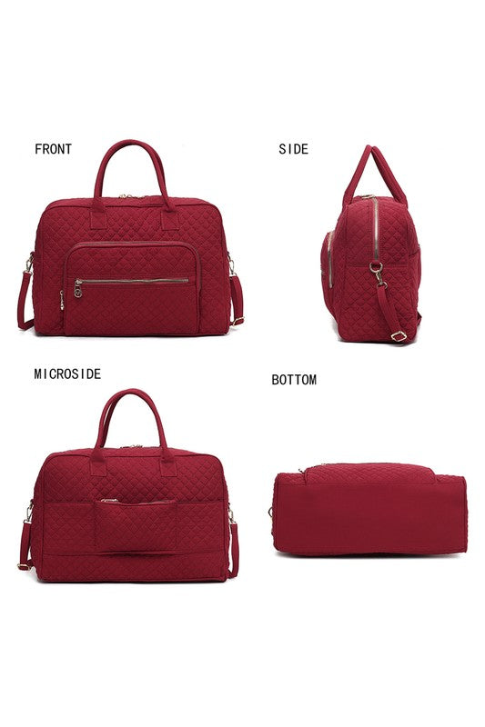 Jayla Solid Quilted Duffle Bag