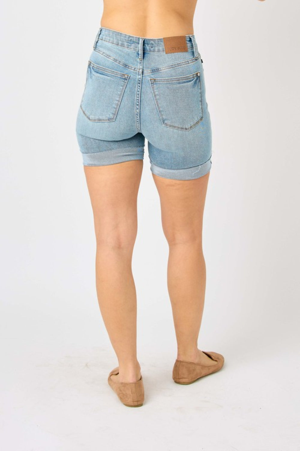 Tummy Control Denim Shorts