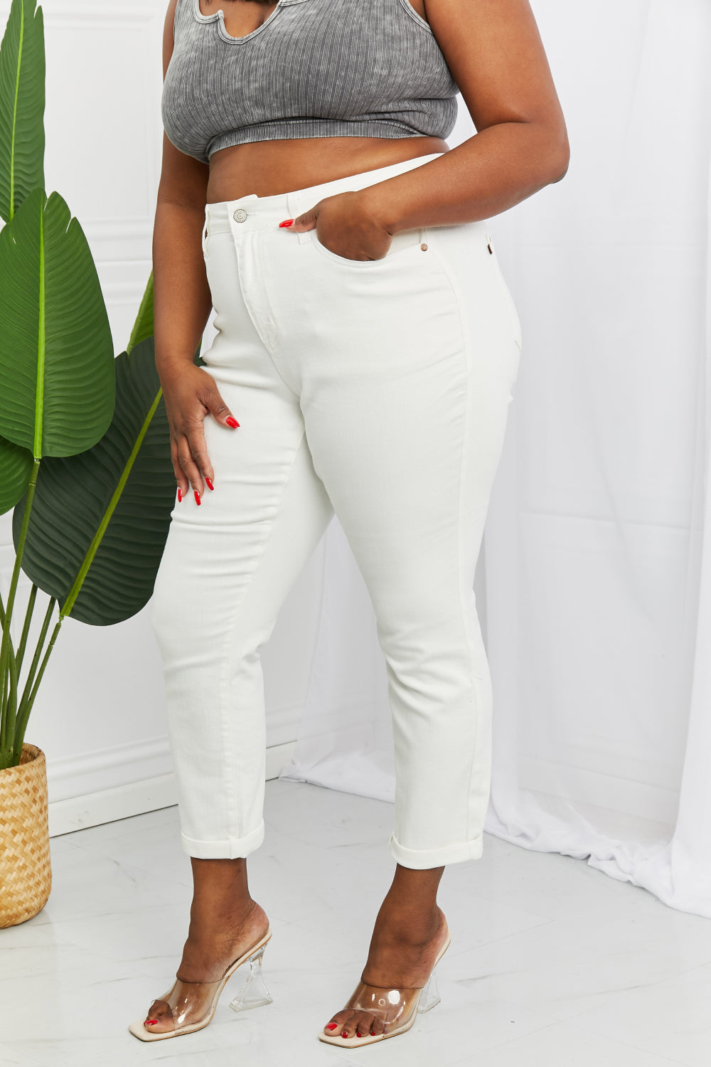 Kacy Full Size High Waist Boyfriend Jeans