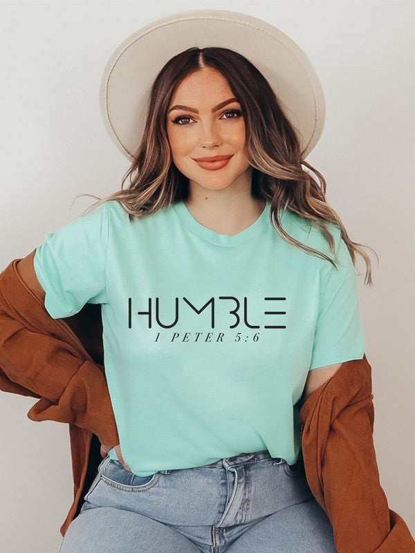 HUMBLE 1 Peter 5 6  Short Sleeve Crew Neck Tee