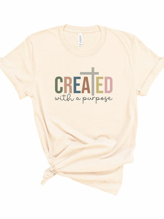 Colorful Created with Purpose Graphic Tee