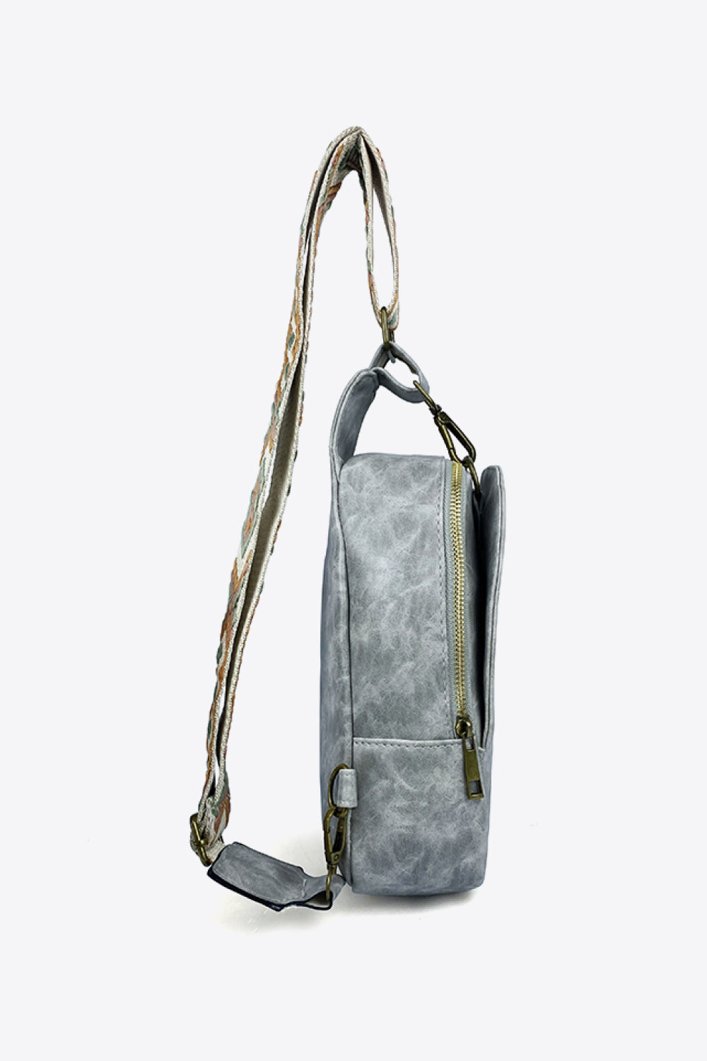 Adjustable Strap PU Leather Sling Bag