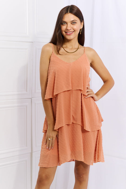 By The River Cascade Ruffle Style Cami Dress in Sherbet