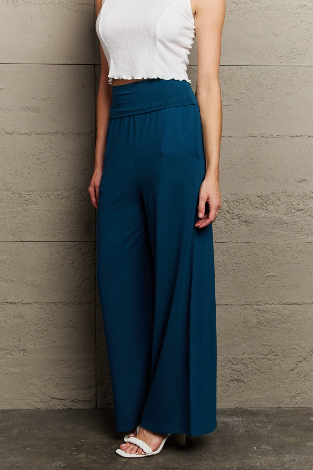 My Best Wish Full Size High Waisted Palazzo Pants