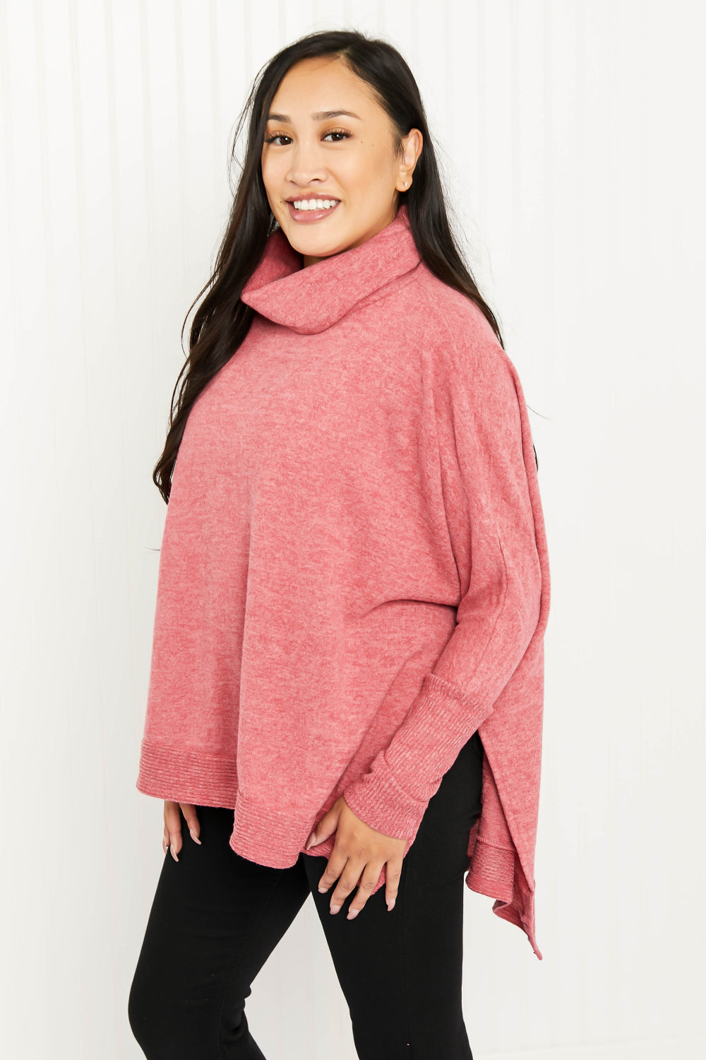 “Love and Cuddles” Cowl Neck Poncho Sweater