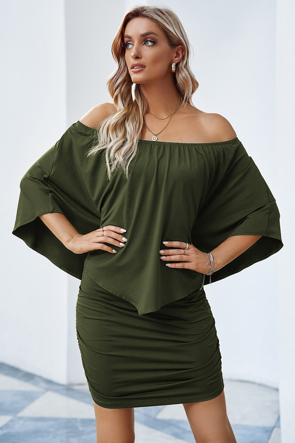 "Show Off" Off-Shoulder Layered Dress