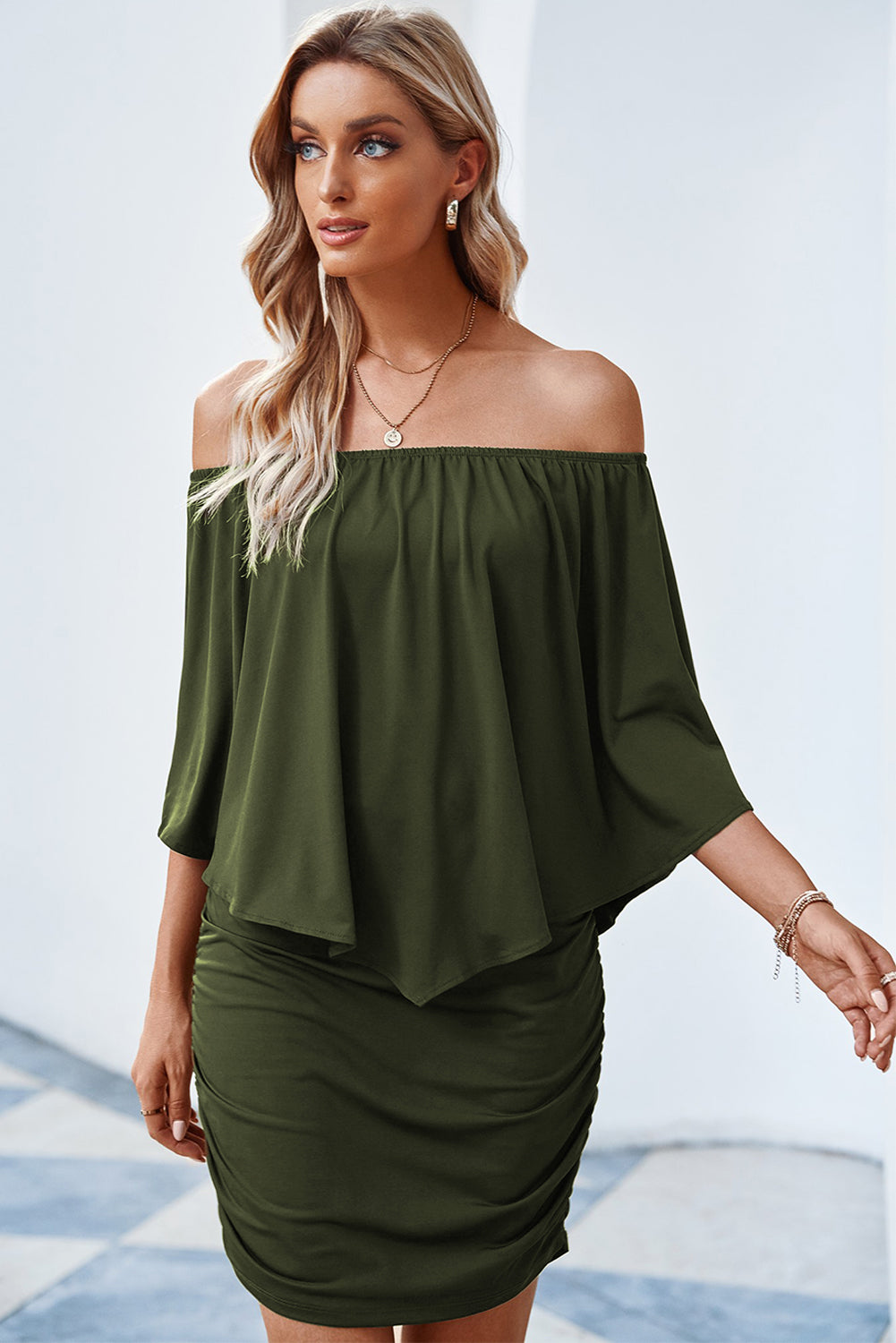 "Show Off" Off-Shoulder Layered Dress