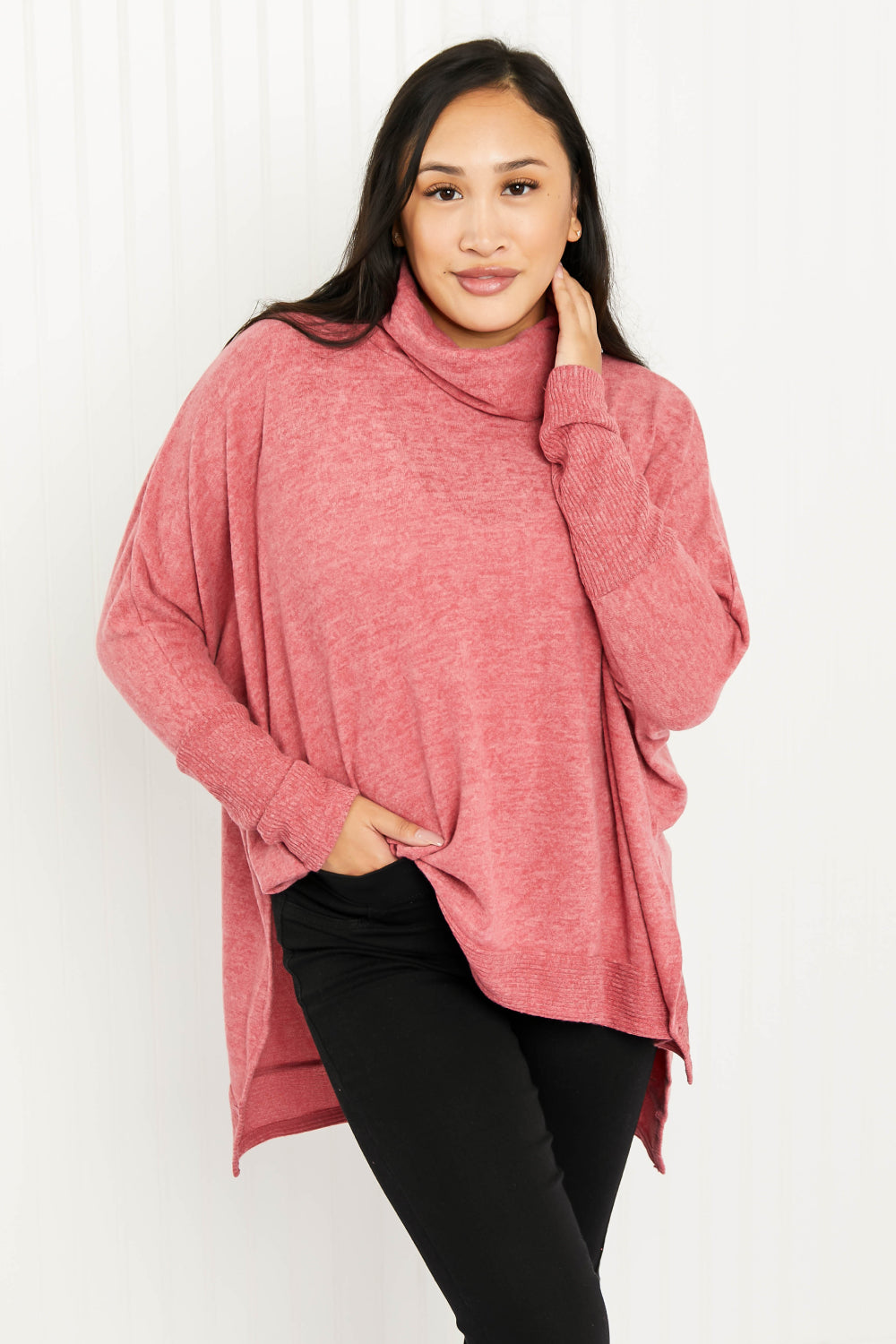 “Love and Cuddles” Cowl Neck Poncho Sweater