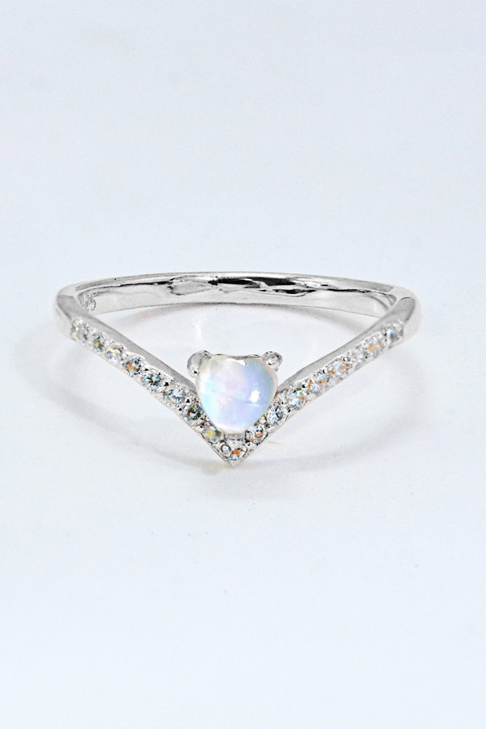 “Zira” Moonstone Heart-Shaped Ring