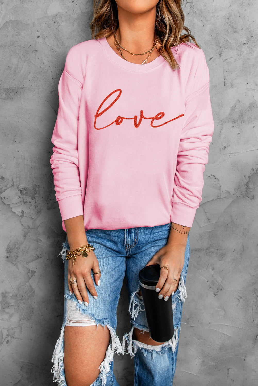 LOVE Dropped Shoulder Sweatshirt