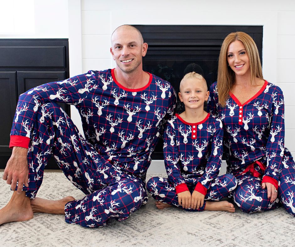 Matching Family Christmas Pajamas in Reindeer