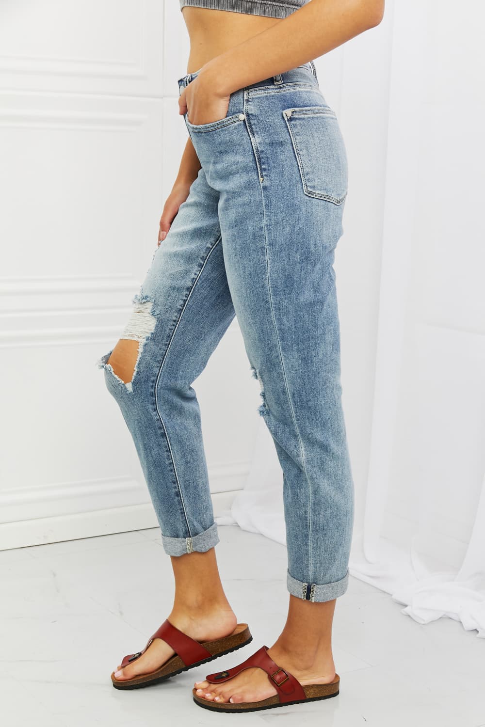 Malia Full Size Mid Rise Boyfriend Jeans