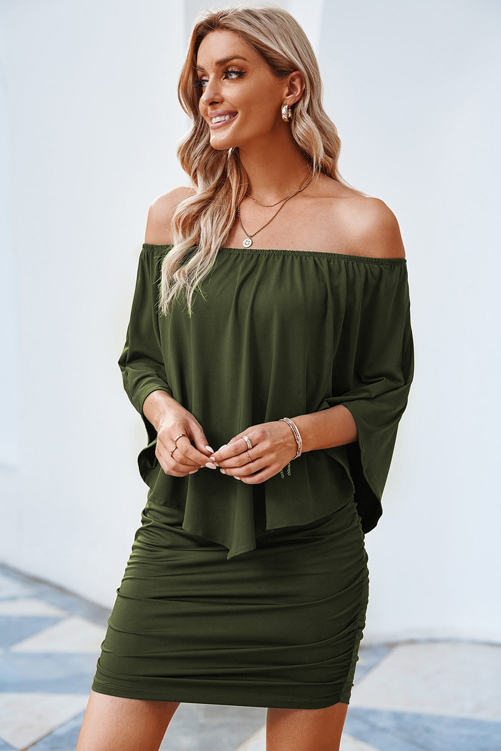 "Show Off" Off-Shoulder Layered Dress