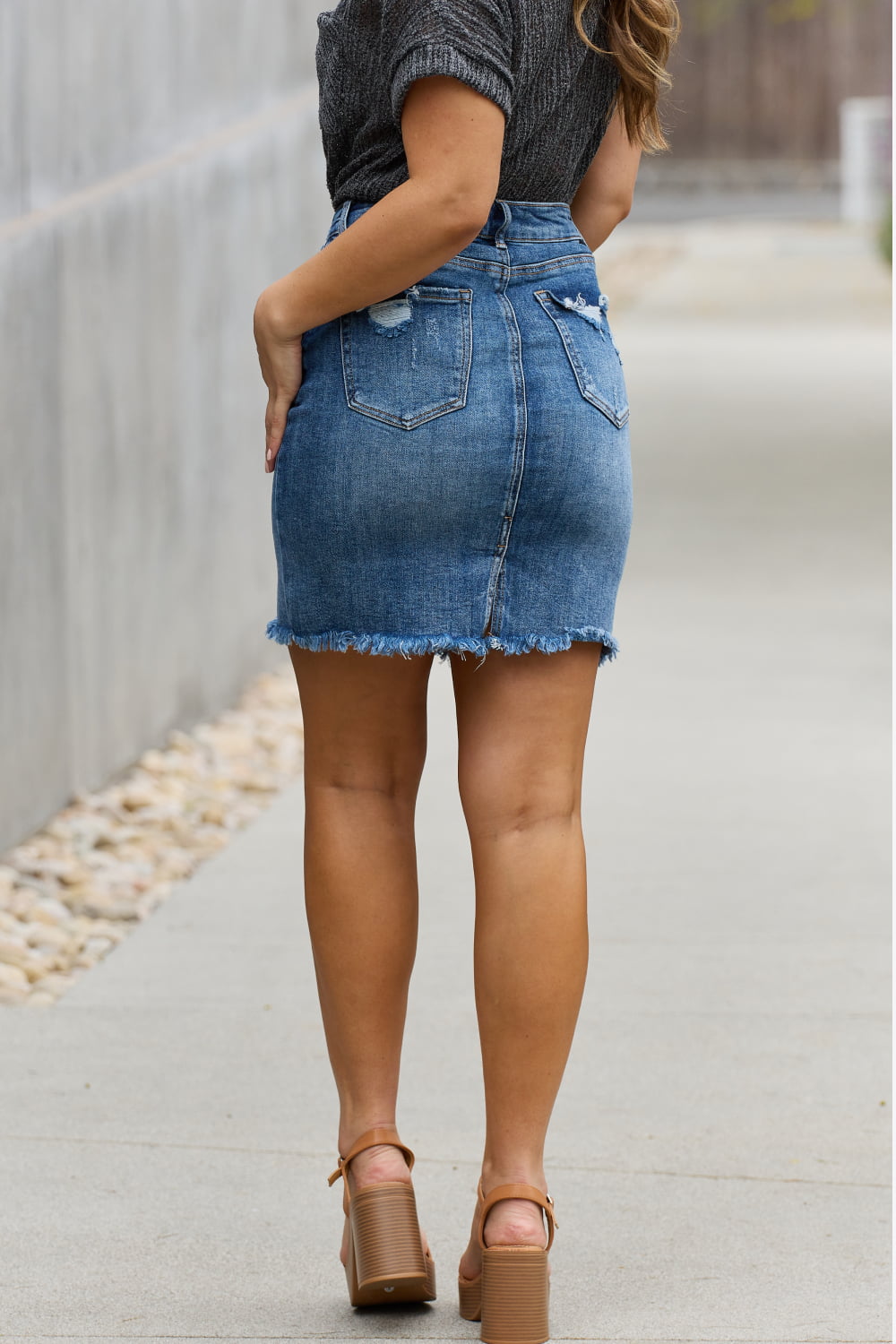 Amelia Full Size Denim Mini Skirt