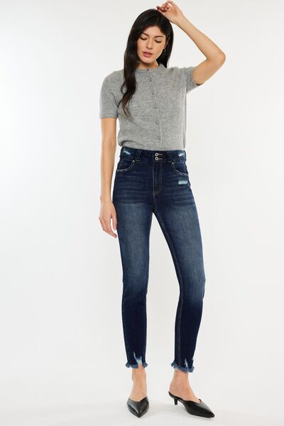 Kancan “Cat's Whiskers” Raw Hem High Waist Jeans